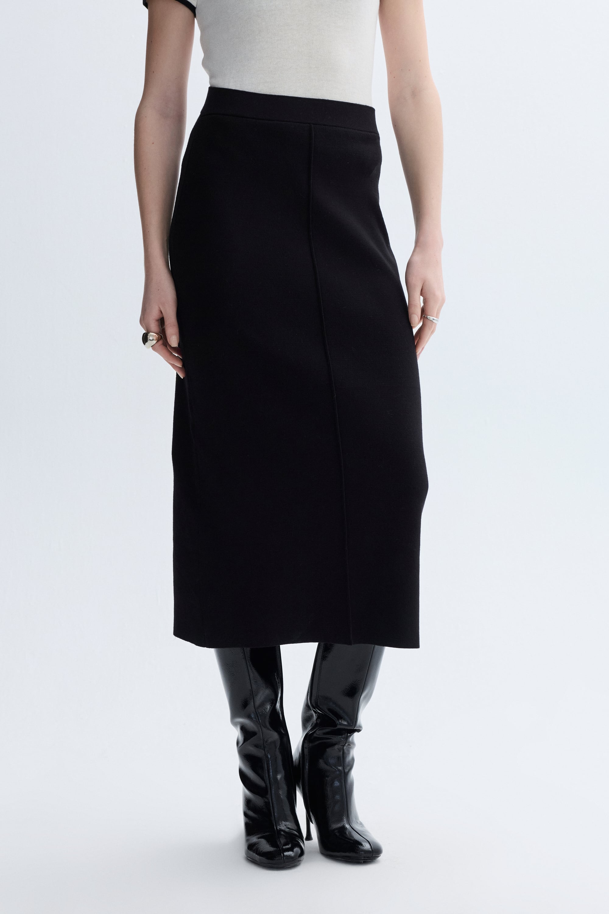 NERVÜR DİKİŞLİ YIRTMAÇLI MİDİ ETEK