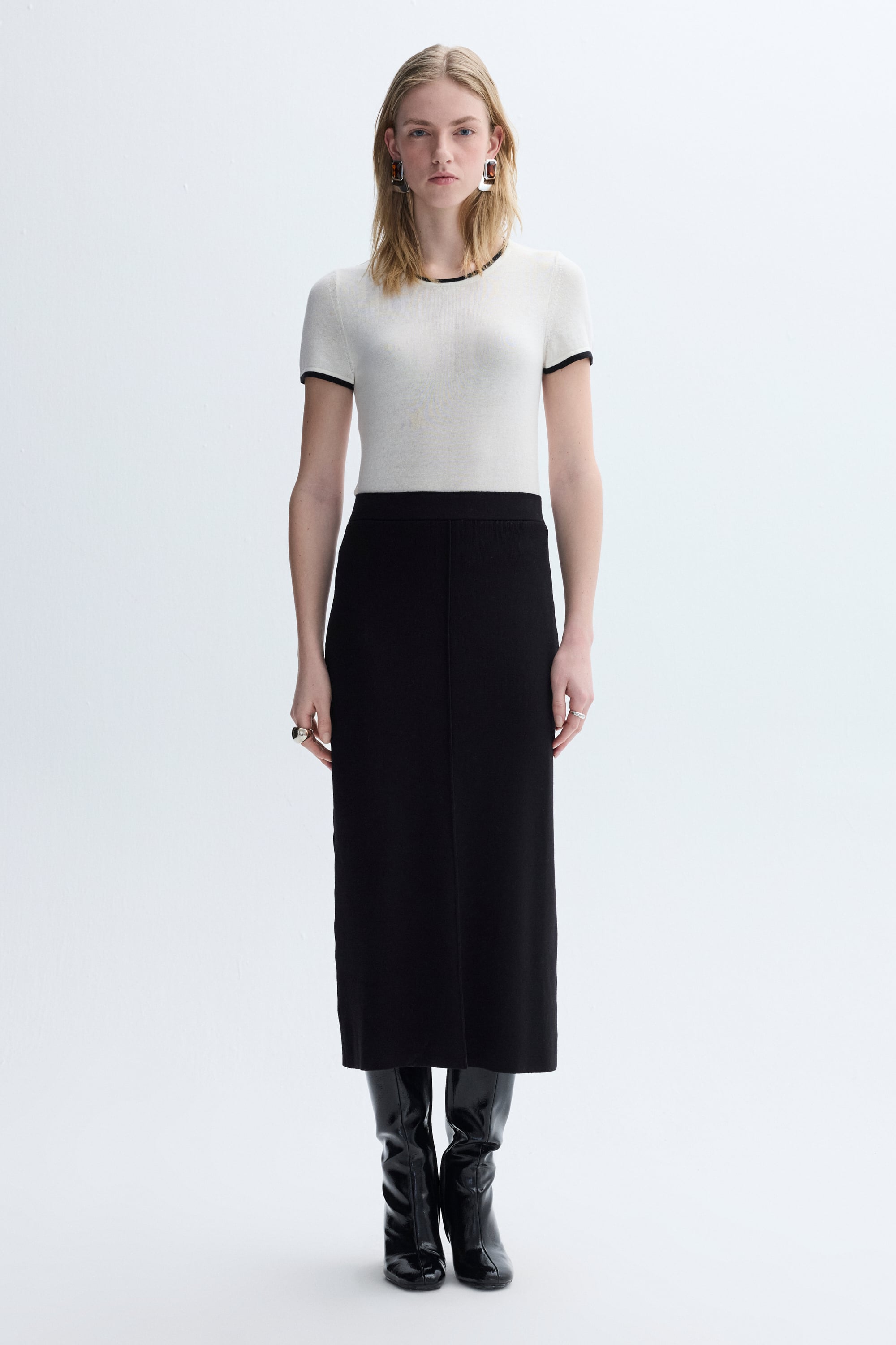 NERVÜR DİKİŞLİ YIRTMAÇLI MİDİ ETEK