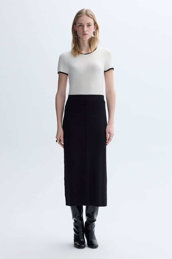 NERVÜR DİKİŞLİ YIRTMAÇLI MİDİ ETEK