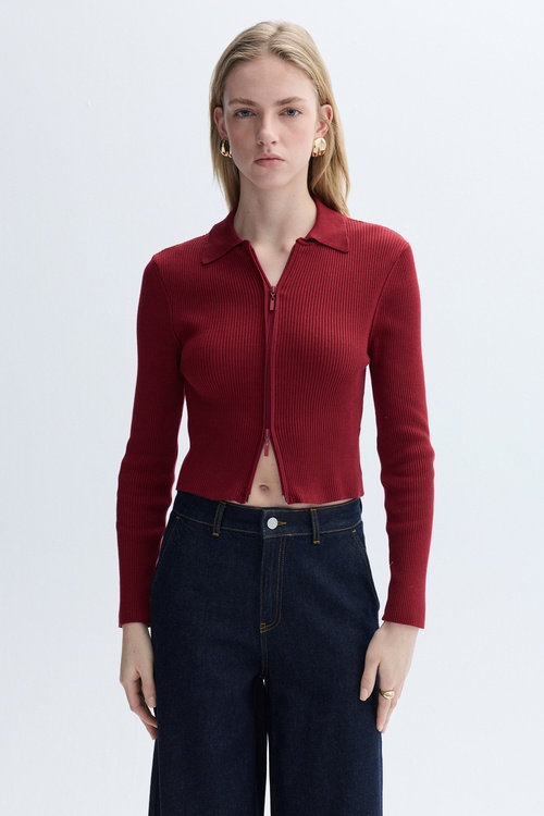 POLO YAKA FERMUARLI TRİKO HIRKA