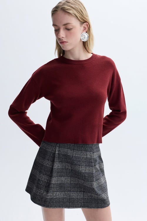 LOOSE FIT BİSİKLET YAKA KAZAK