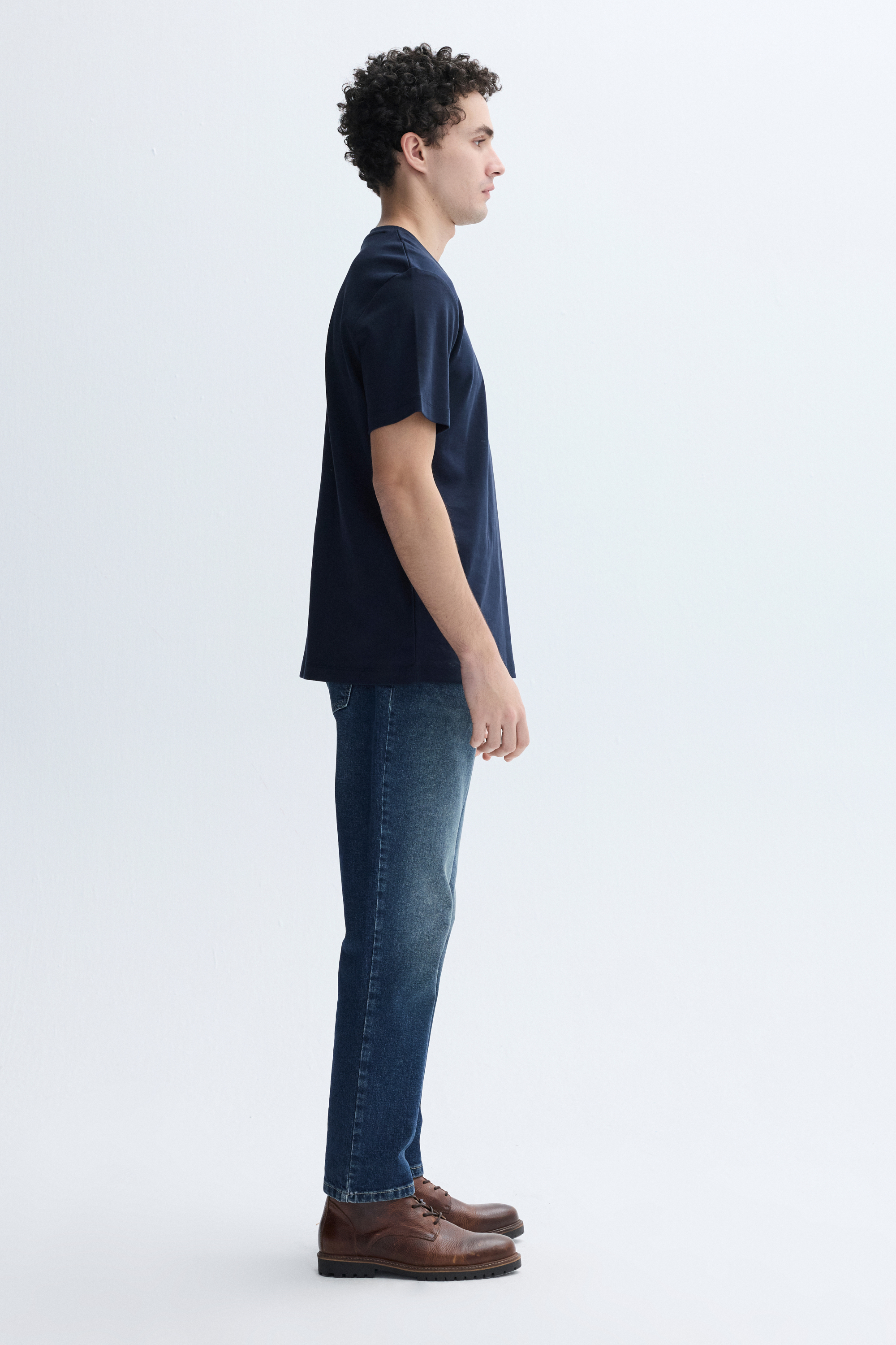 COMFORT FIT BİSİKLET YAKA T-SHIRT