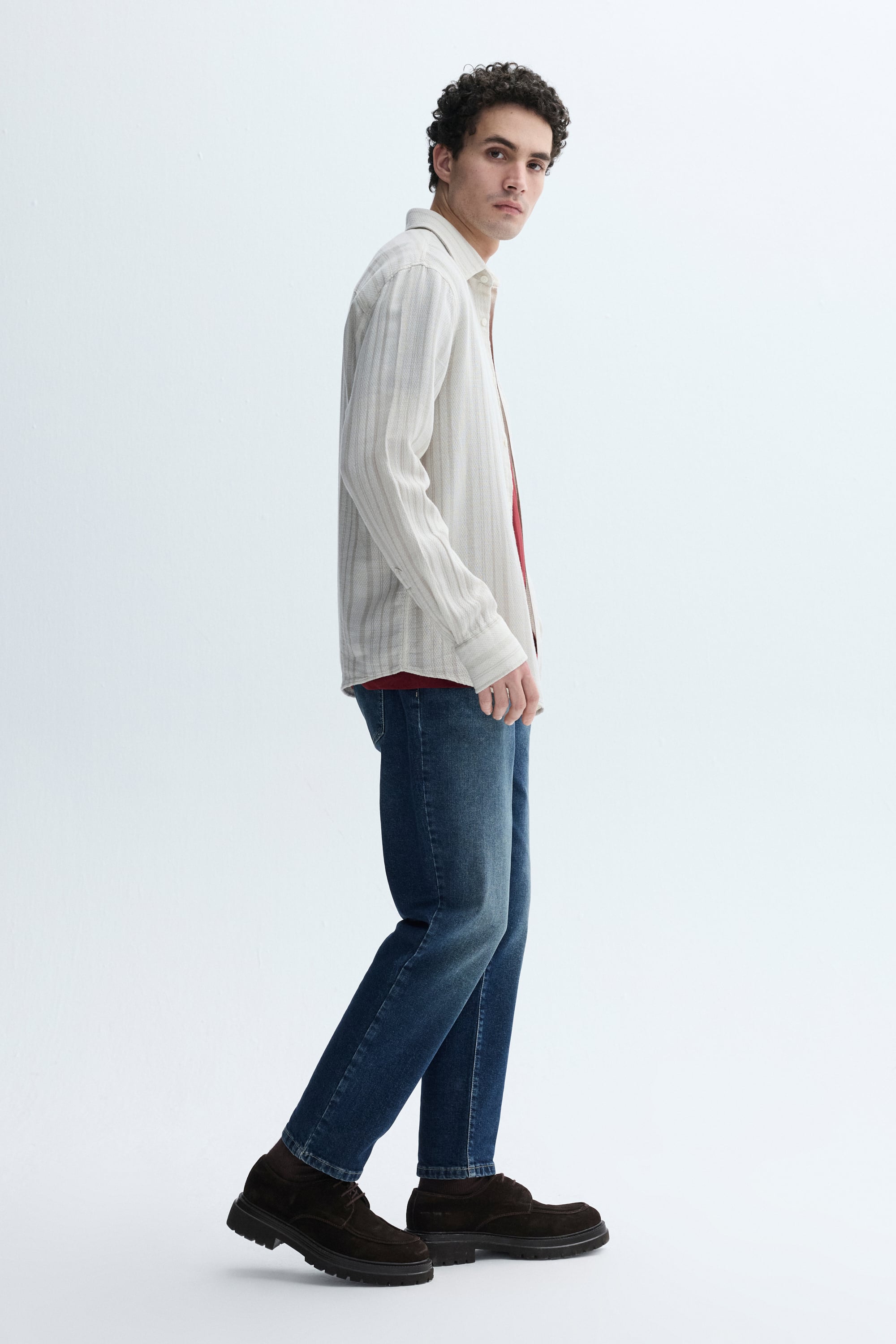 REGULAR FIT ÇİZGİLİ UZUN KOLLU GÖMLEK