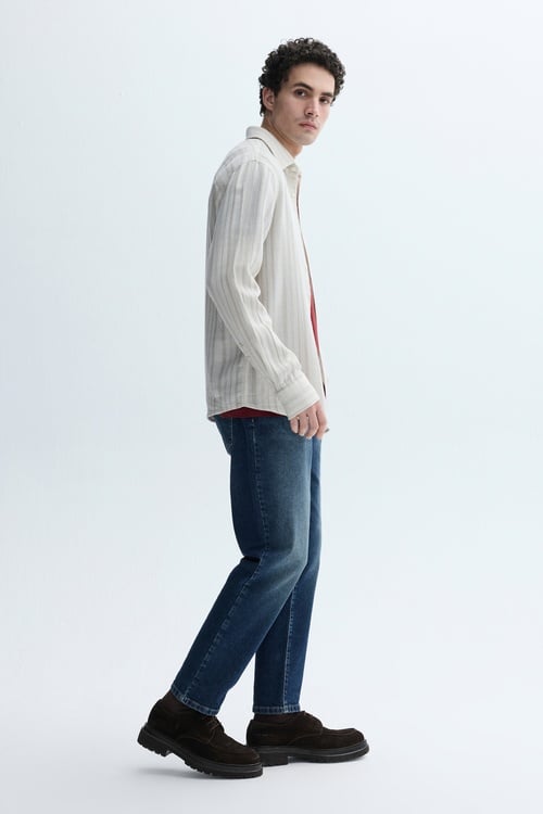 REGULAR FIT ÇİZGİLİ UZUN KOLLU GÖMLEK