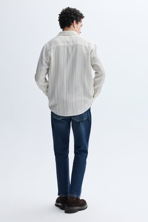 REGULAR FIT ÇİZGİLİ UZUN KOLLU GÖMLEK