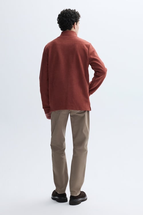 FERMUARLI DİK YAKA SWEATSHIRT