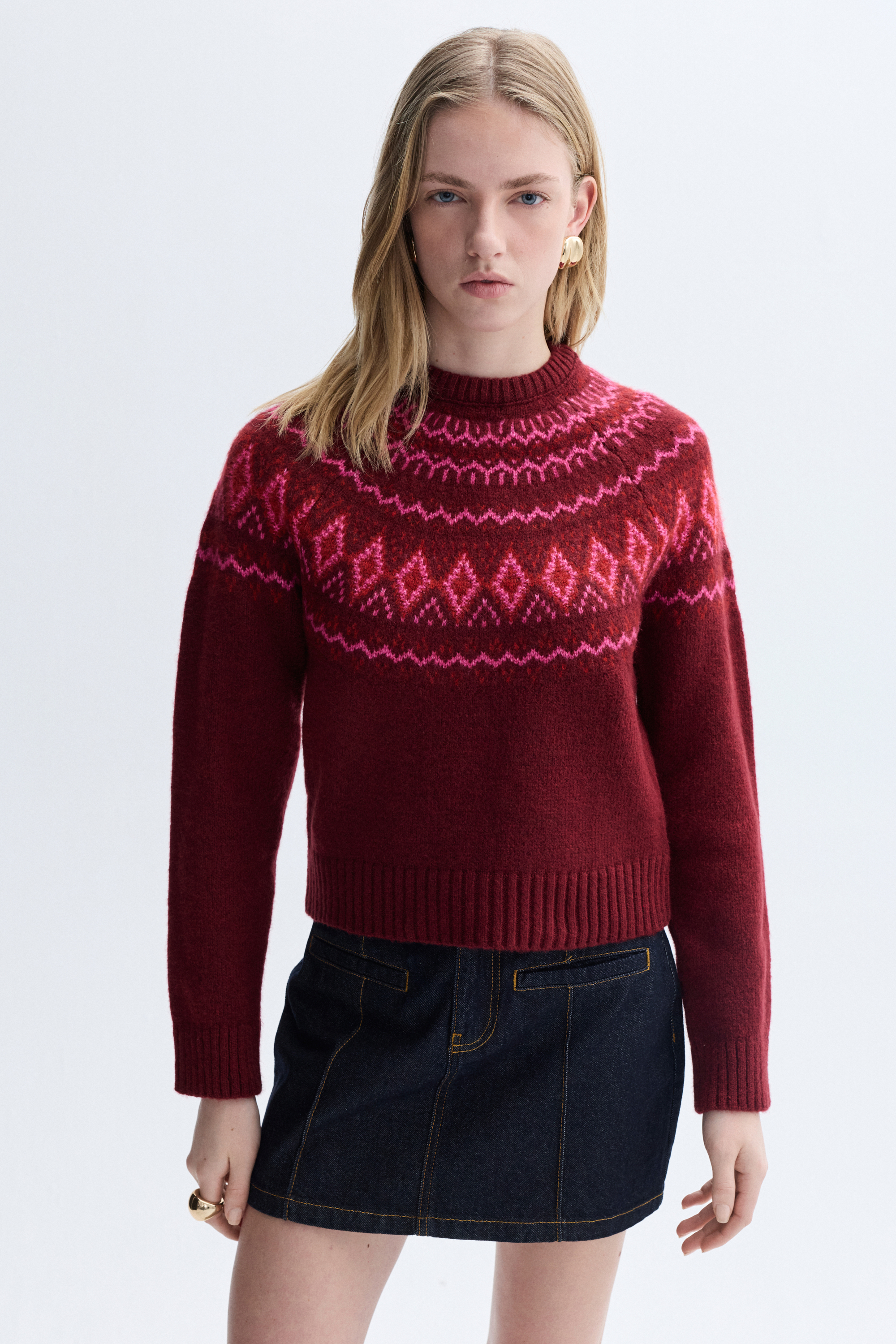 JAKARLI BİSİKLET YAKA KAZAK