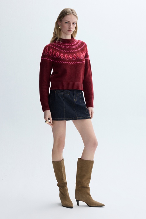 JAKARLI BİSİKLET YAKA KAZAK