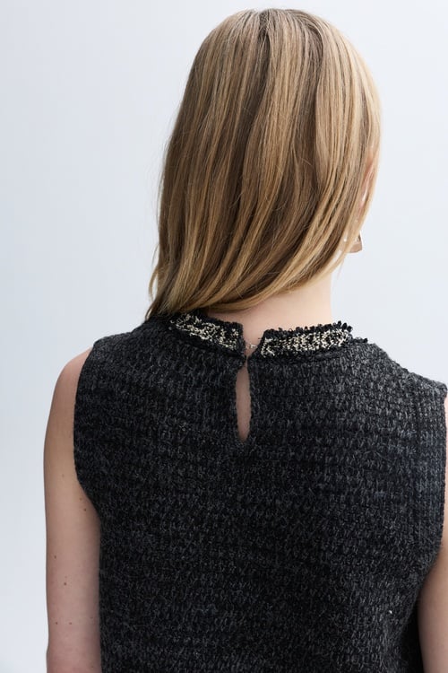 KOLSUZ ÖRME MİNİ ELBİSE