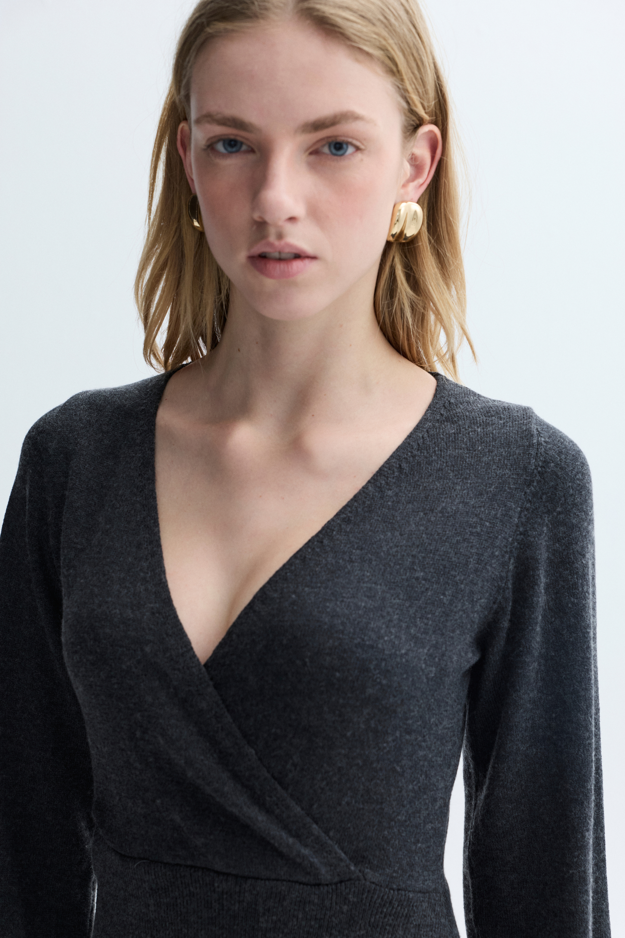 ANVELOP YAKA TRİKO MİNİ ELBİSE