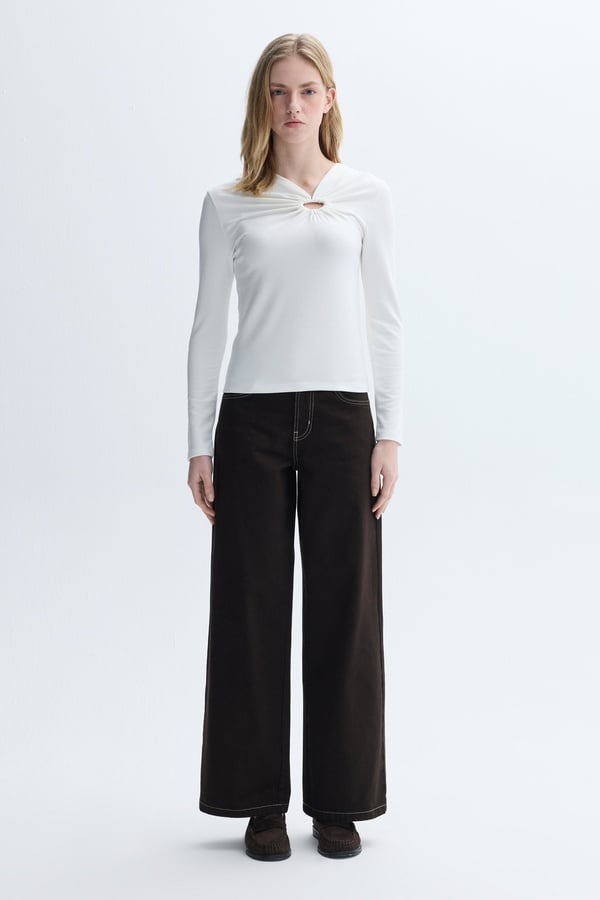 WIDE LEG DİKİŞ DETAYLI JEAN PANTOLON