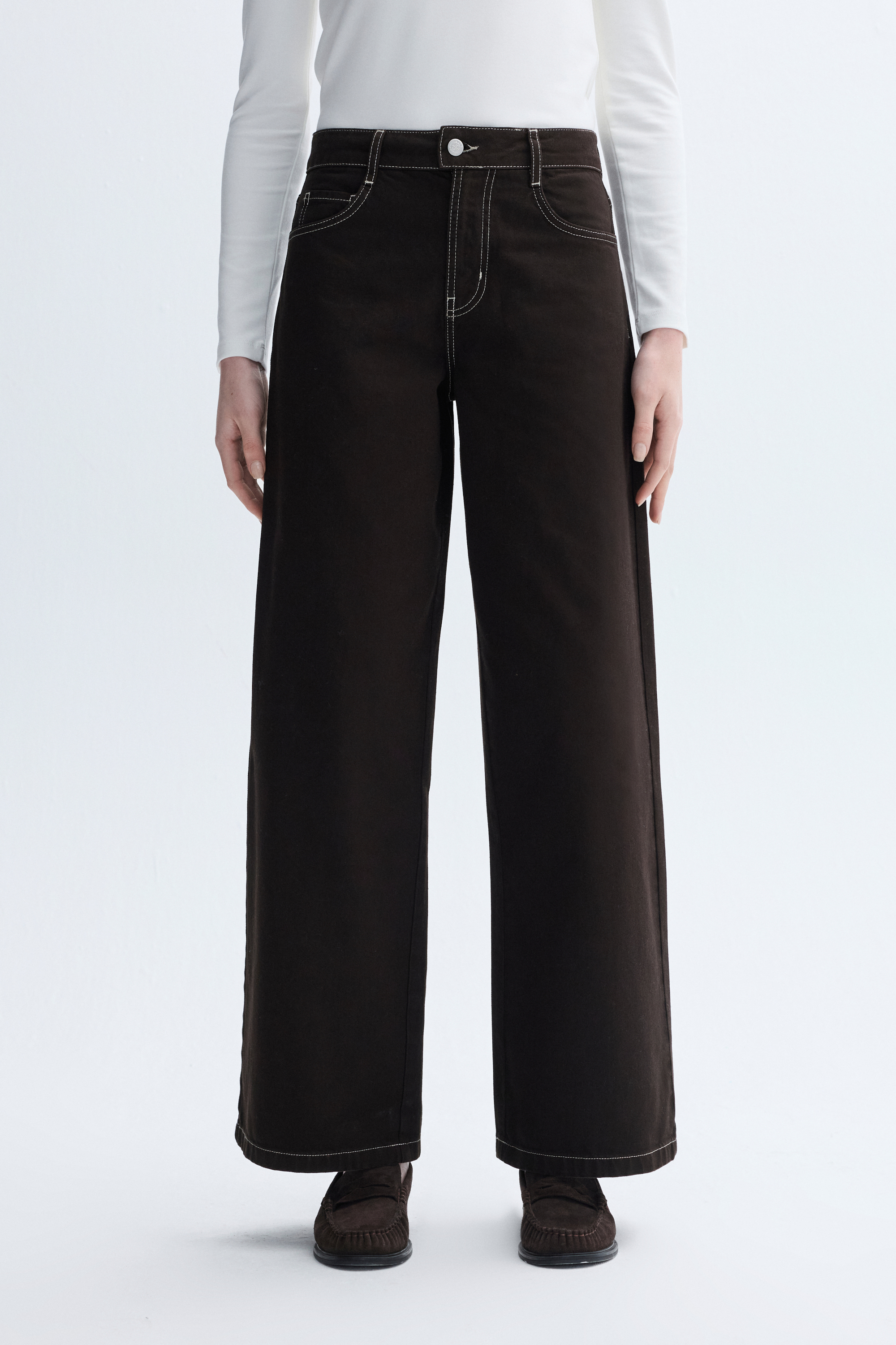 WIDE LEG DİKİŞ DETAYLI JEAN PANTOLON