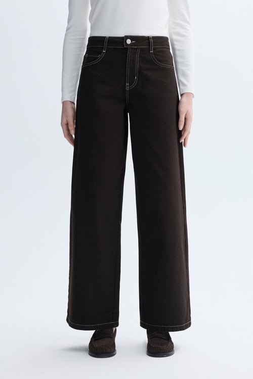 WIDE LEG DİKİŞ DETAYLI JEAN PANTOLON