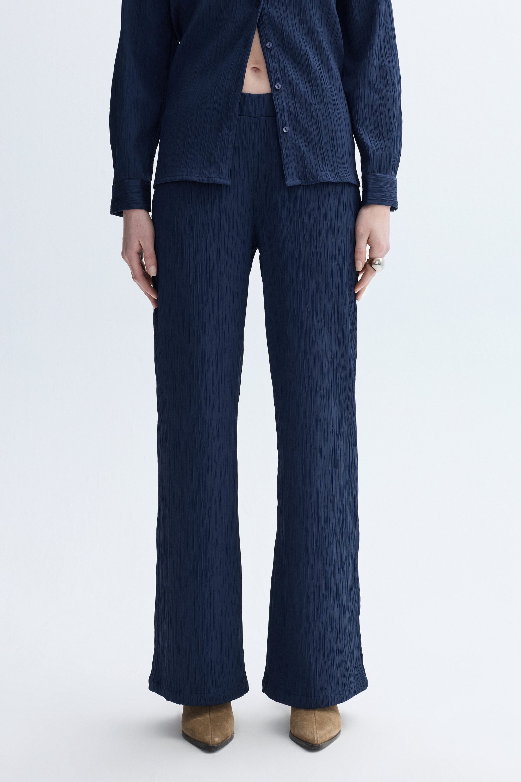 WIDE LEG BELİ LASTİKLİ PANTOLON