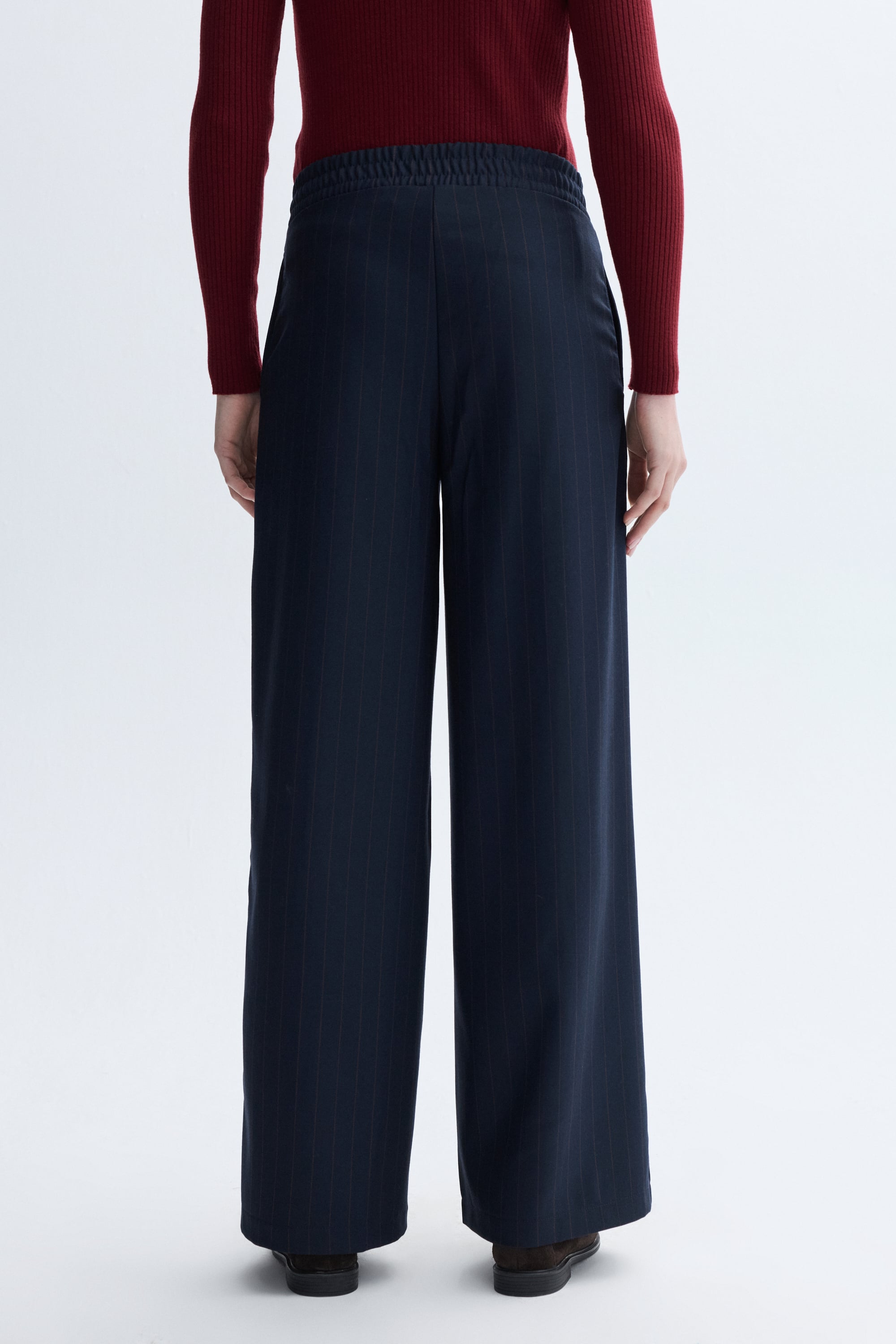 NERVÜR DİKİŞLİ ÇİZGİLİ WIDE LEG PANTOLON