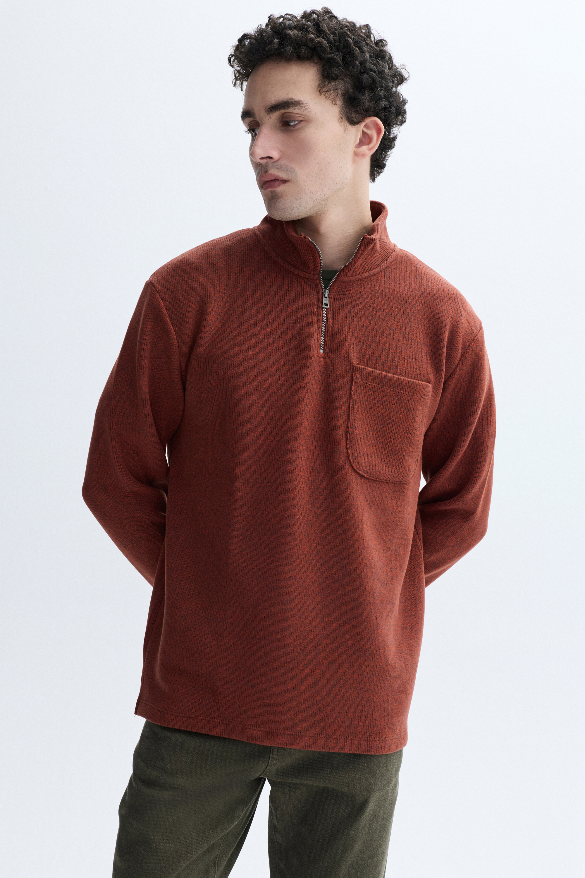 MELANJLI DİK YAKA COMFORT FIT SWEATSHIRT