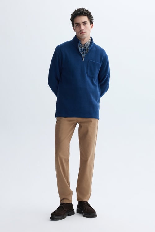 MELANJLI DİK YAKA COMFORT FIT SWEATSHIRT