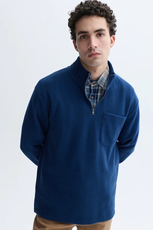 MELANJLI DİK YAKA COMFORT FIT SWEATSHIRT