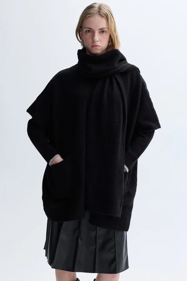 ŞAL YAKA OVERSIZE KISA KOLLU HIRKA