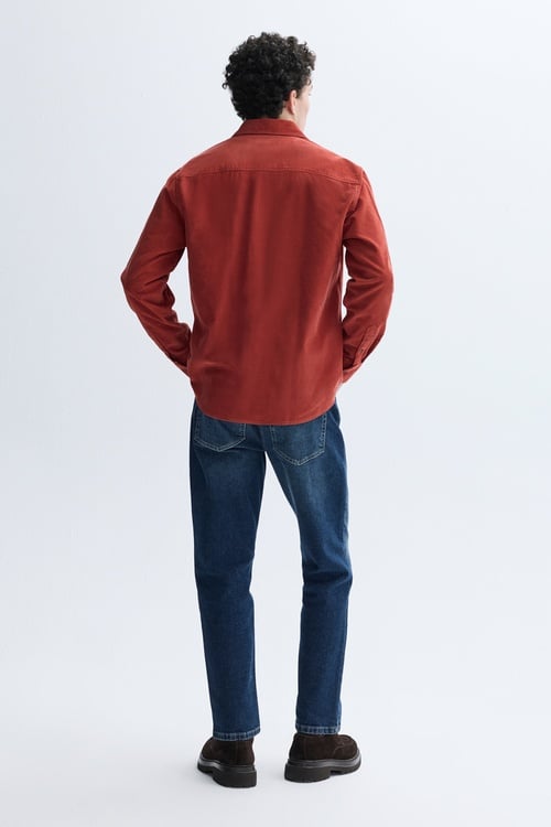 REGULAR FIT UZUN KOLLU KADİFE GÖMLEK