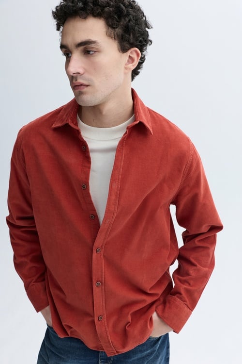  REGULAR FIT UZUN KOLLU KADİFE GÖMLEK