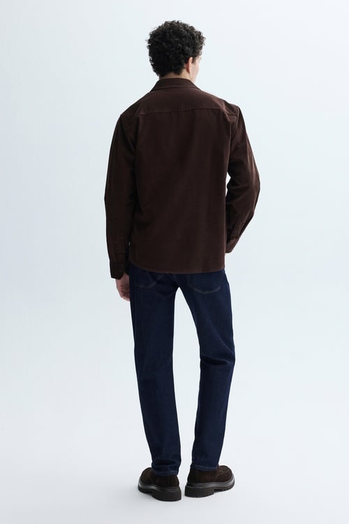 REGULAR FIT UZUN KOLLU KADİFE GÖMLEK