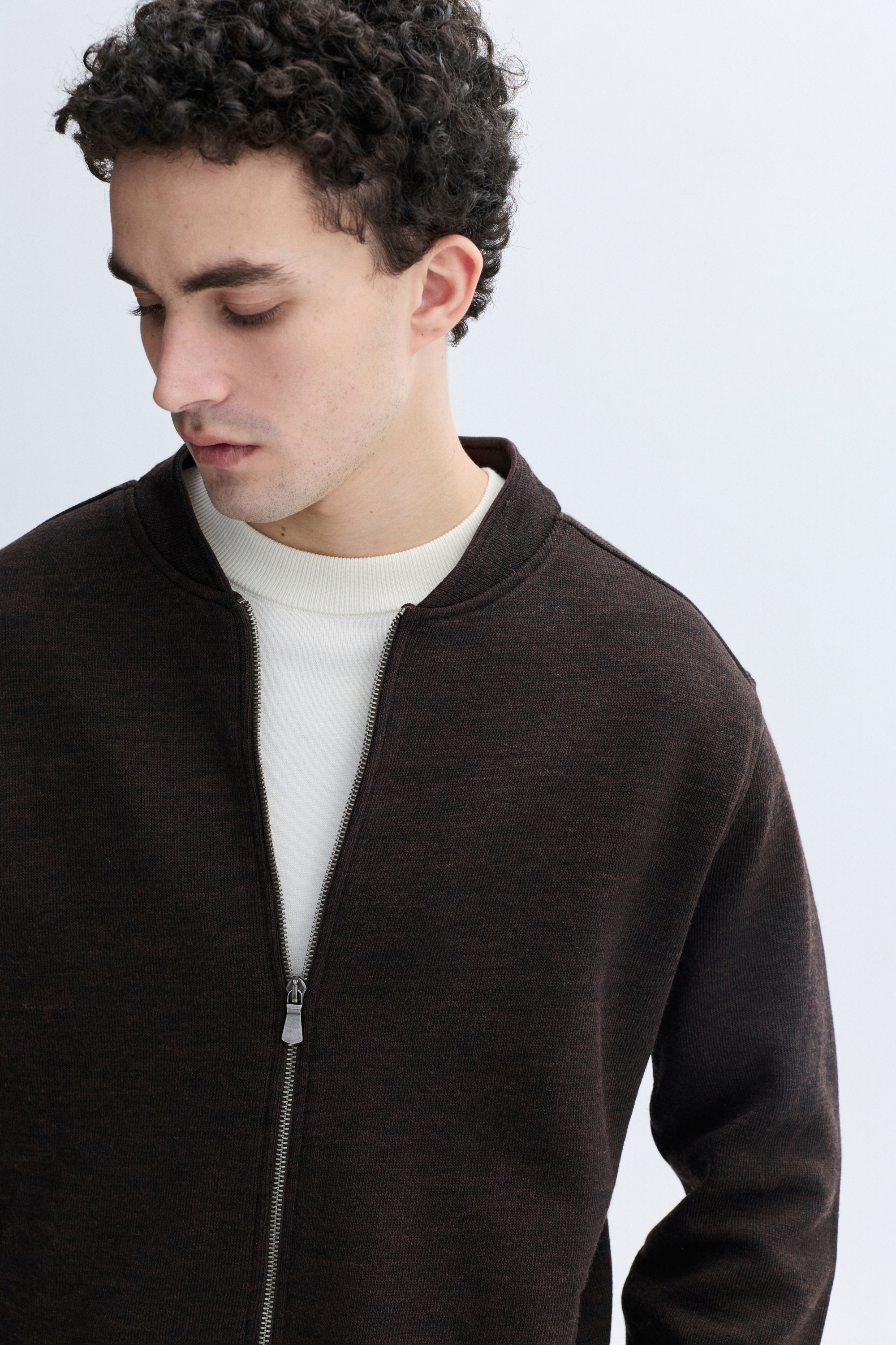 YÜN KARIŞIMLI FERMUARLI CASUAL CEKET