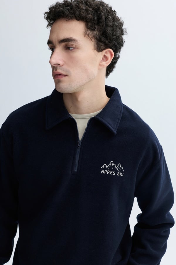 NAKIŞLI POLO YAKA SWEATSHIRT