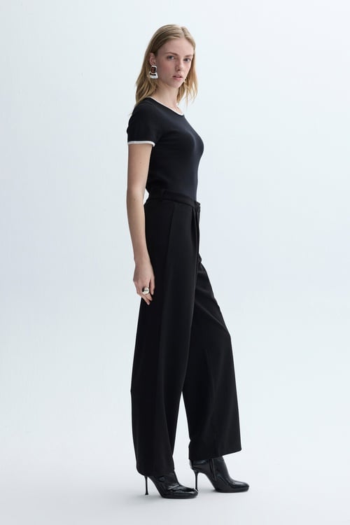 WIDE LEG PİLELİ PANTOLON