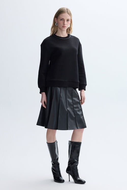 LOOSE FIT BİSİKLET YAKA SWEATSHIRT