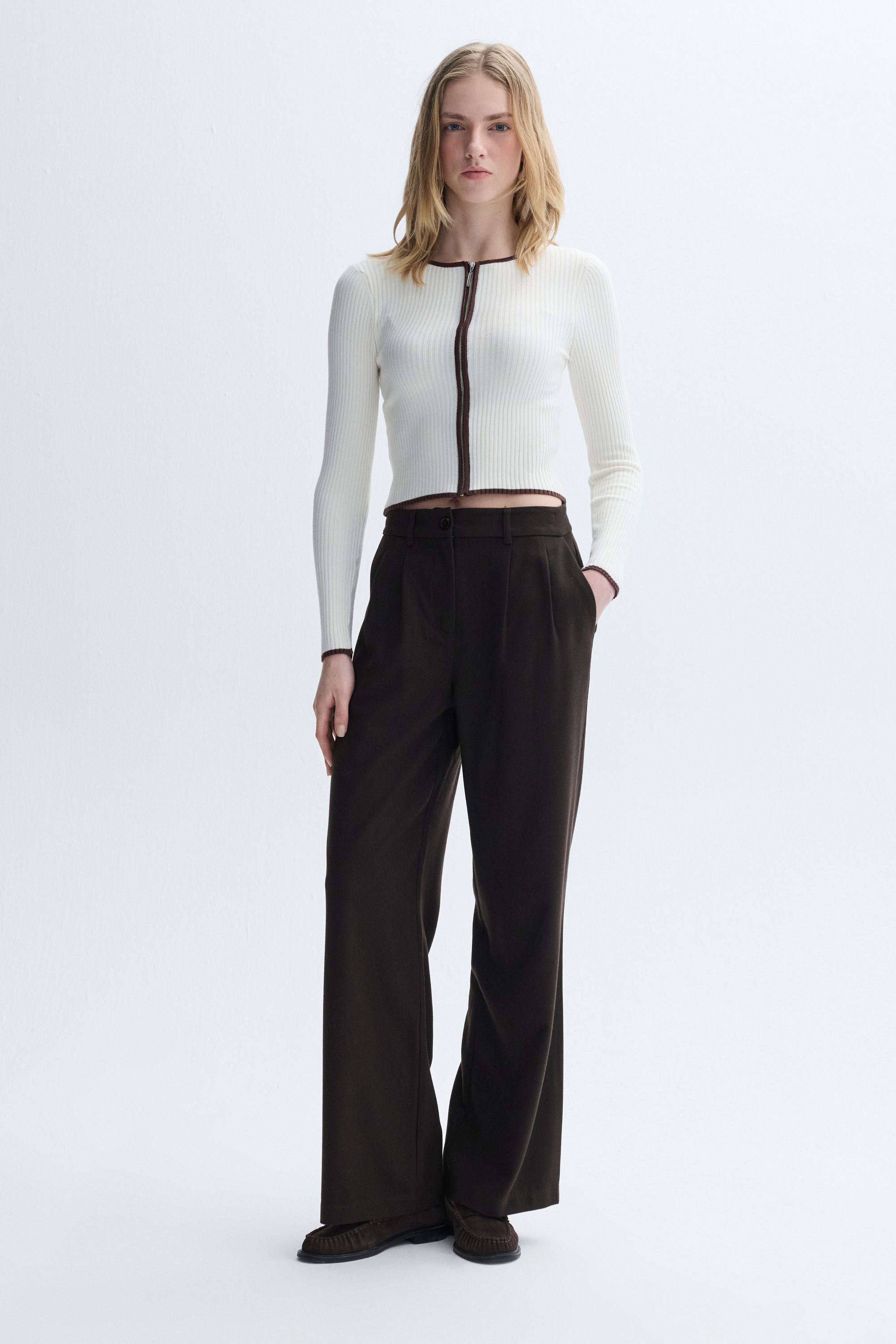 WIDE LEG PİLELİ PANTOLON