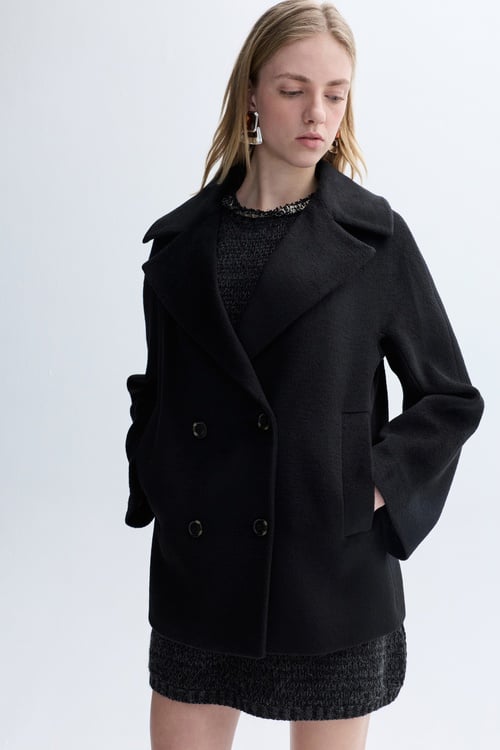  LOOSE FIT KISA YÜN KARIŞIMLI PALTO