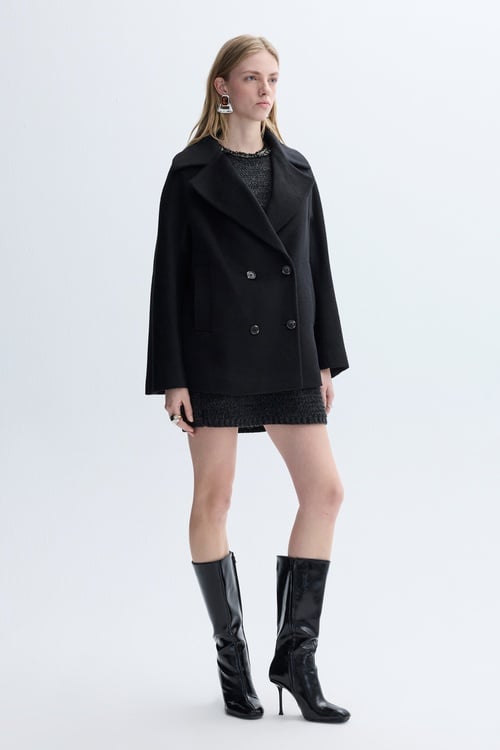  LOOSE FIT KISA YÜN KARIŞIMLI PALTO