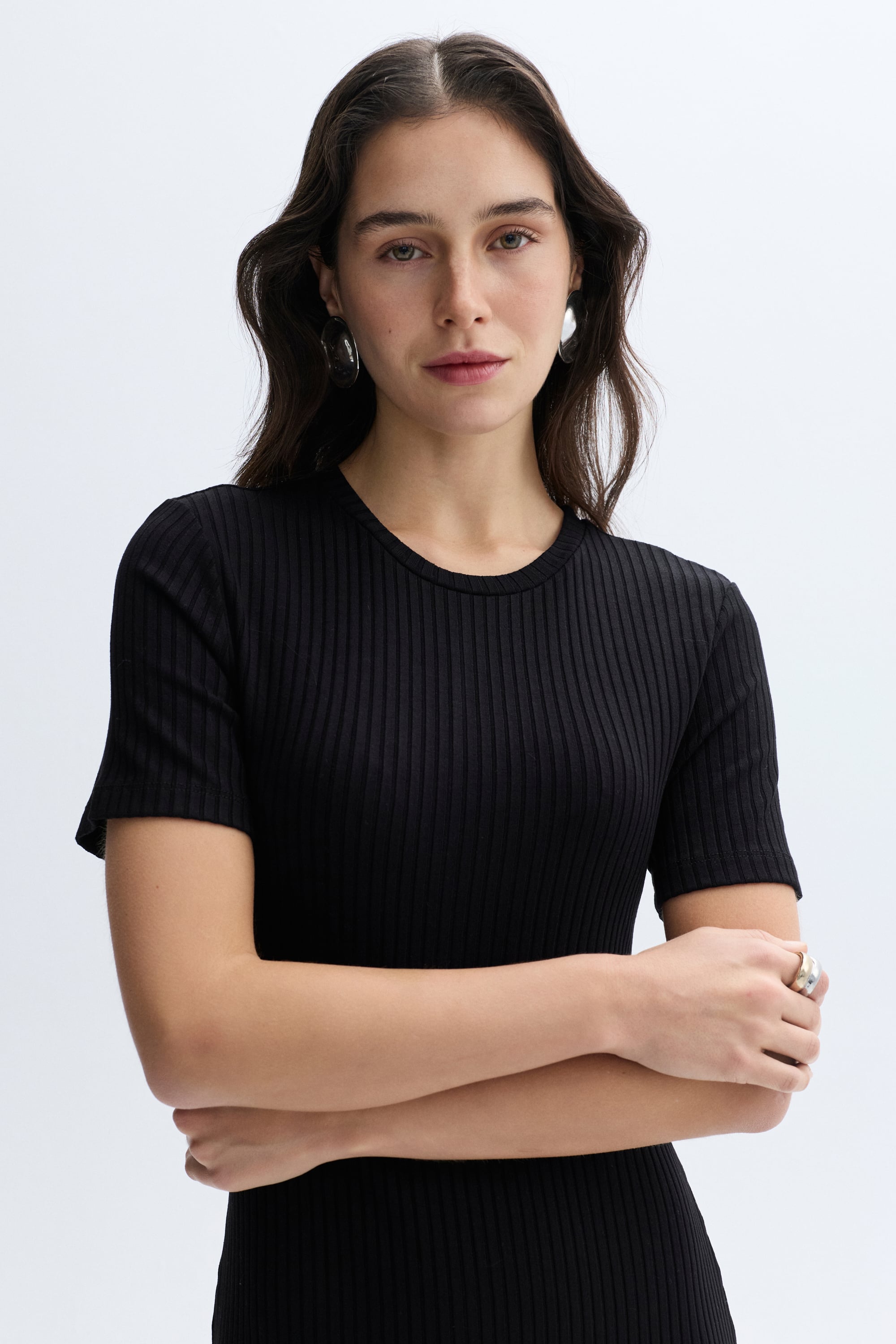 FİTİLLİ A FORM MİDİ ELBİSE