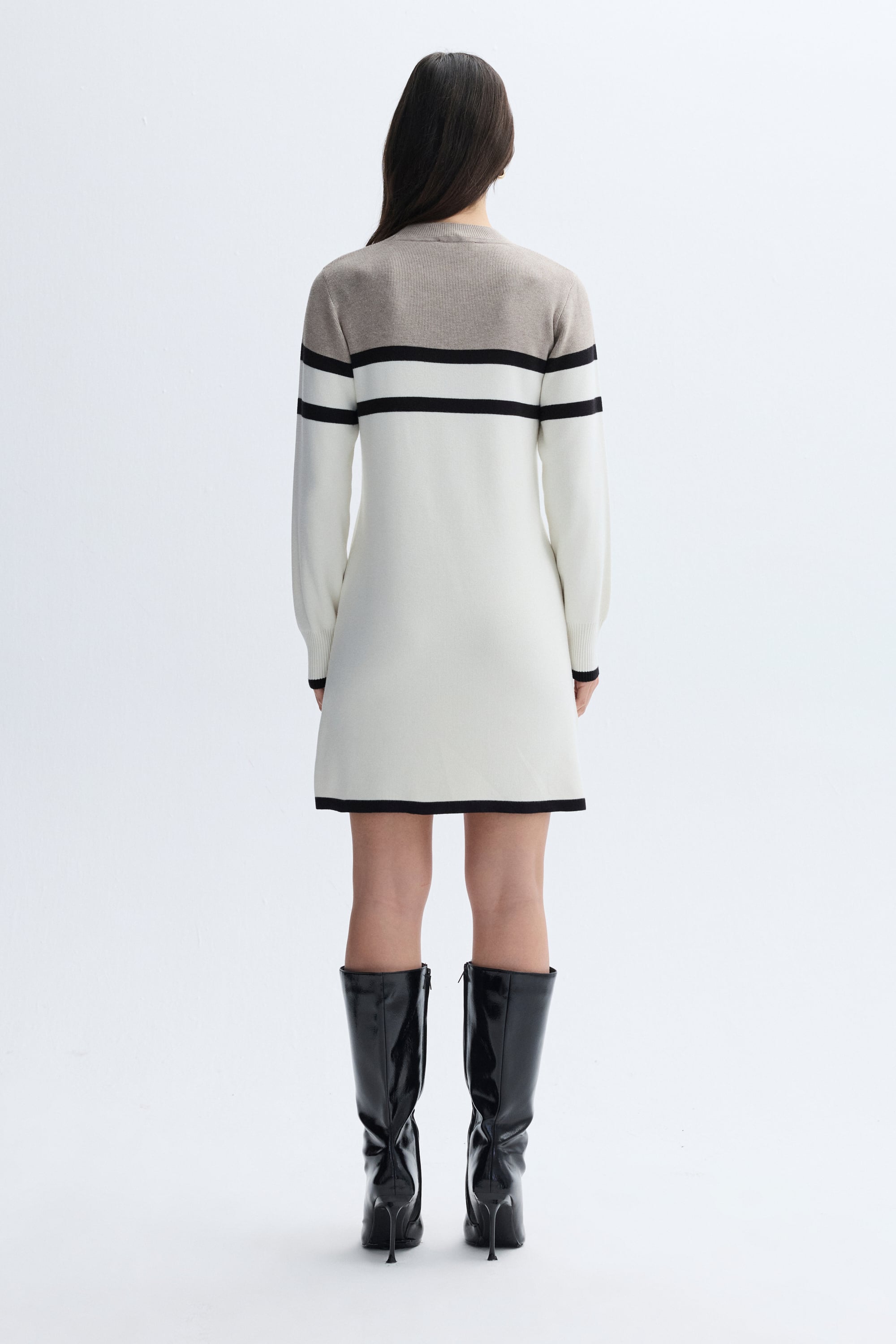 ÇİZGİLİ TRİKO MİNİ ELBİSE