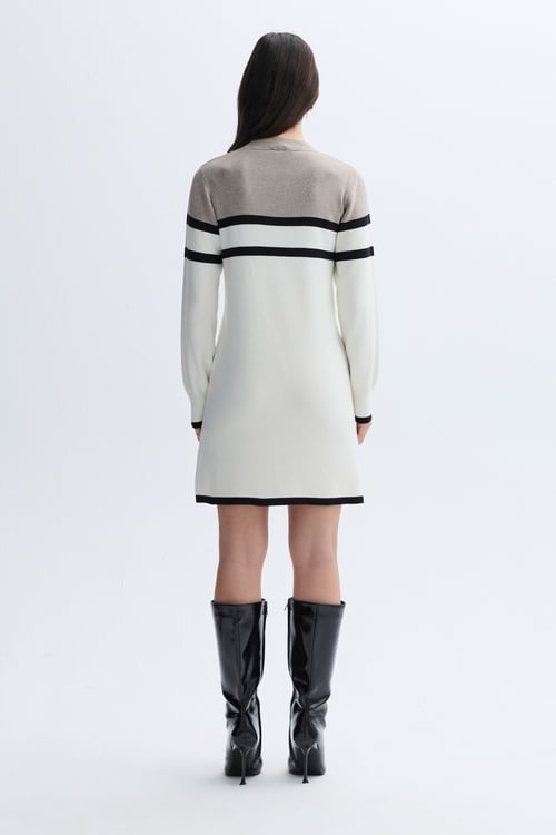 ÇİZGİLİ TRİKO MİNİ ELBİSE