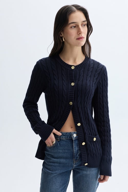 SAÇ ÖRGÜLÜ BİSİKLET YAKA HIRKA