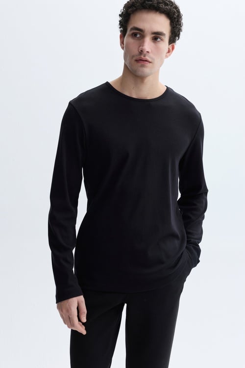 BİSİKLET YAKA UZUN KOLLU T-SHIRT