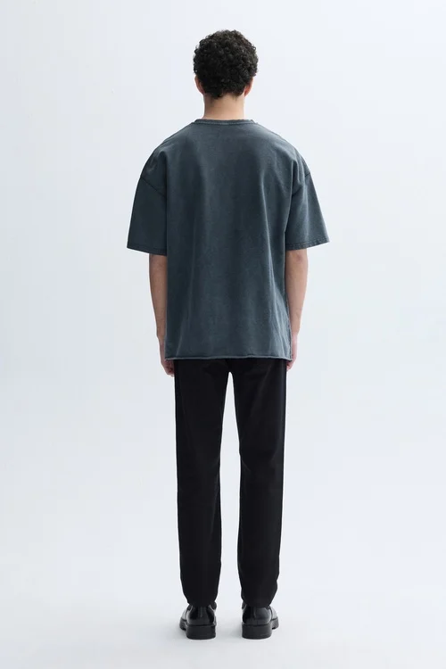 LOOSE FIT BİSİKLET YAKA T-SHIRT