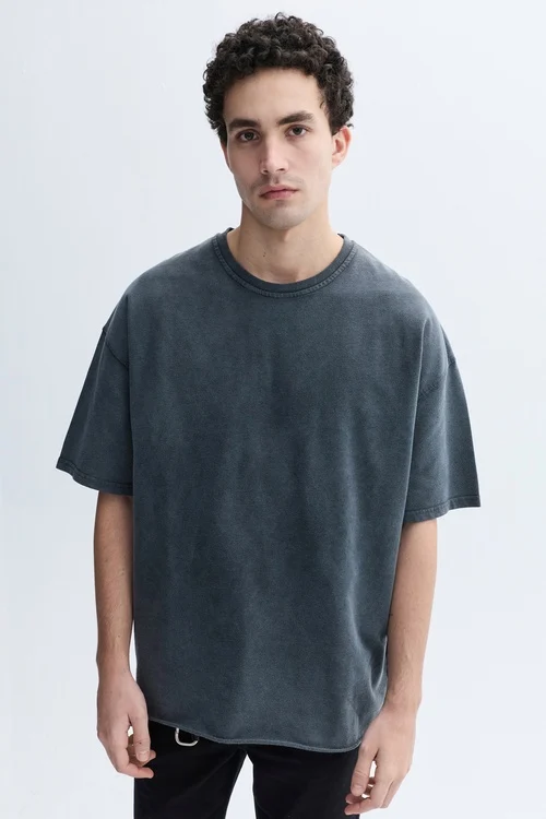 LOOSE FIT BİSİKLET YAKA T-SHIRT