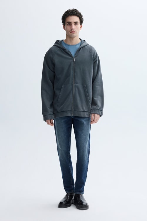  LOOSE FIT FERMUARLI KAPÜŞONLU SWEATSHIRT