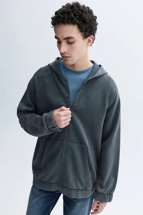  LOOSE FIT FERMUARLI KAPÜŞONLU SWEATSHIRT