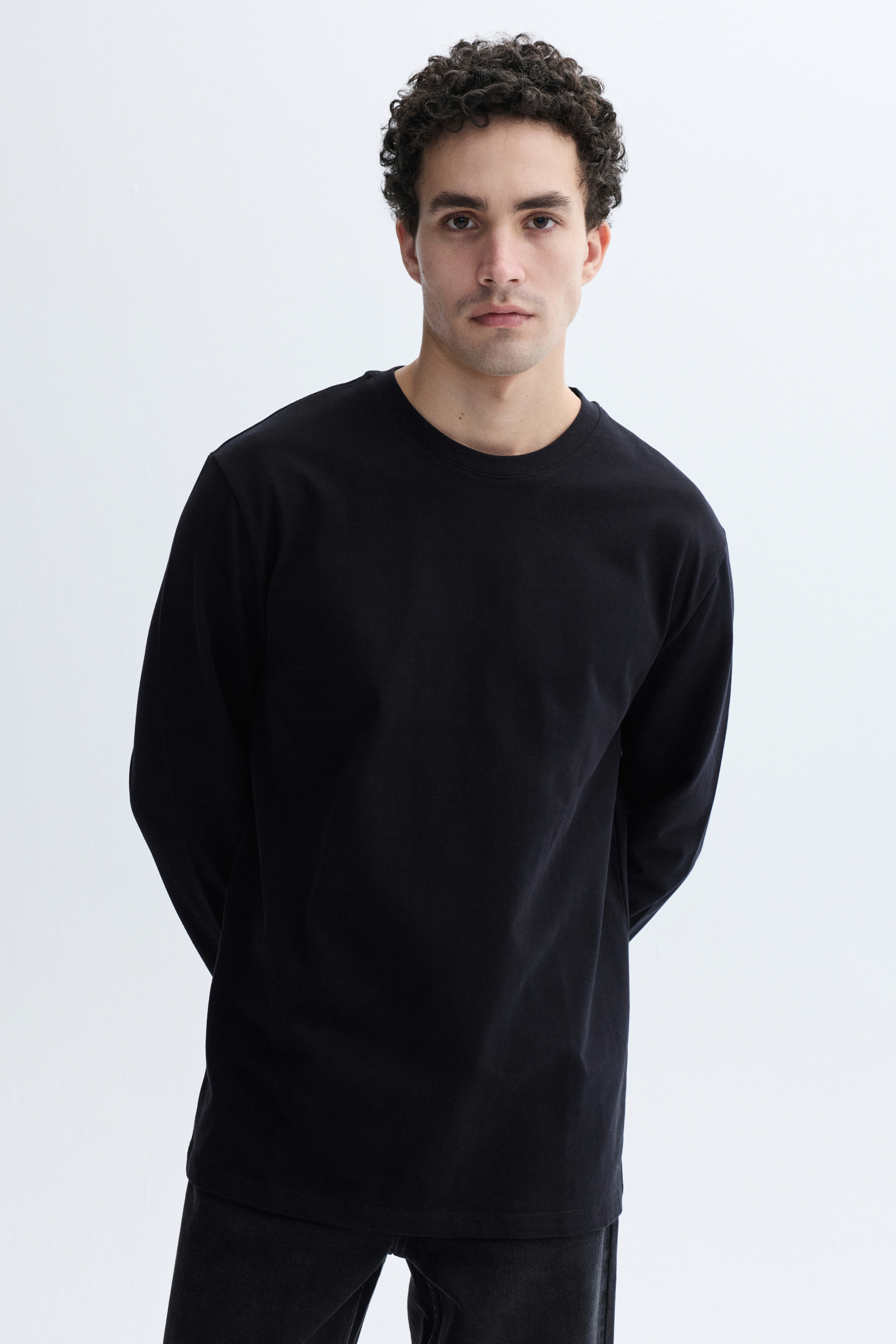 COMFORT FIT BİSİKLET YAKA UZUN KOLLU T-SHIRT