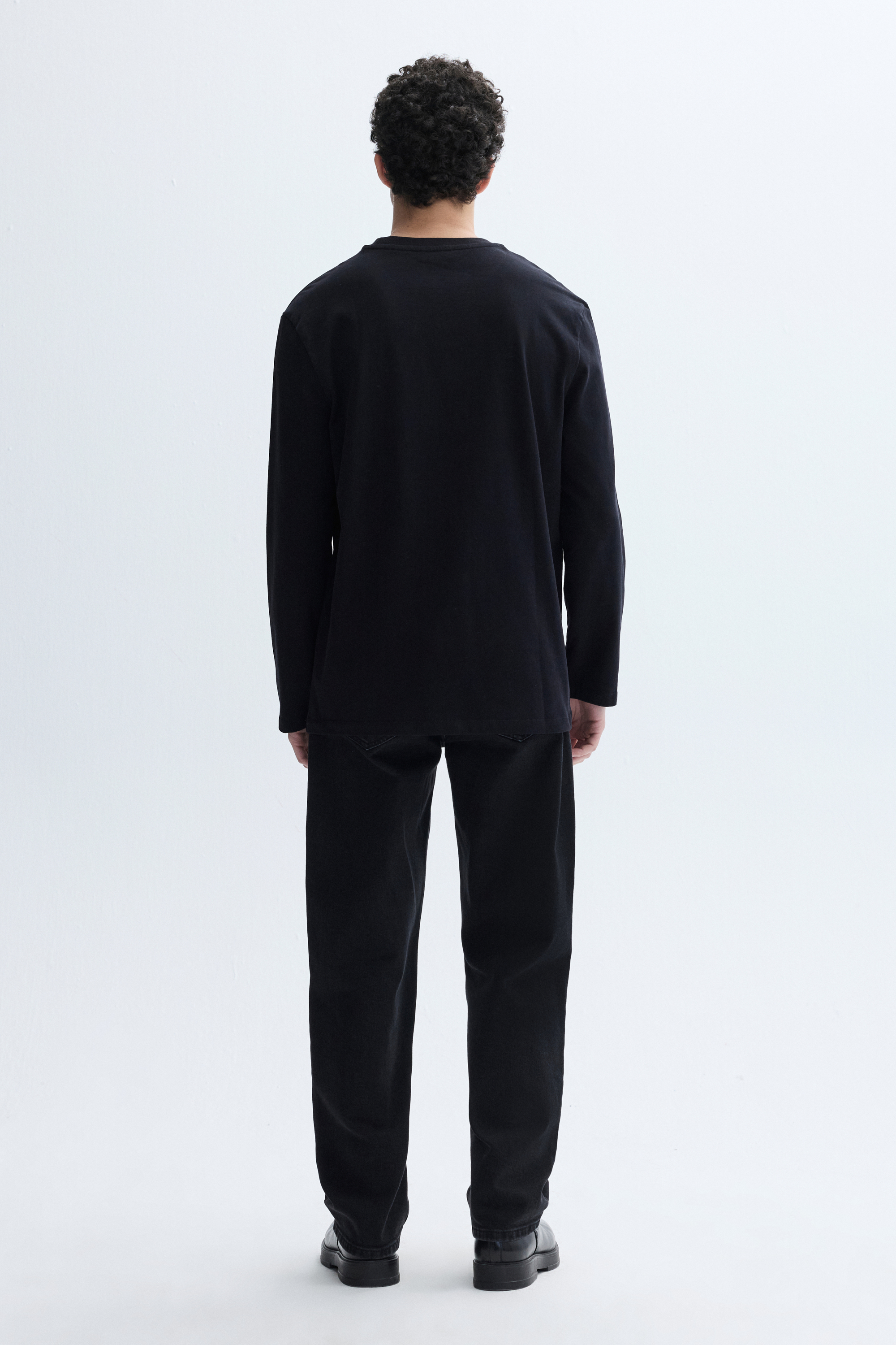 COMFORT FIT BİSİKLET YAKA UZUN KOLLU T-SHIRT