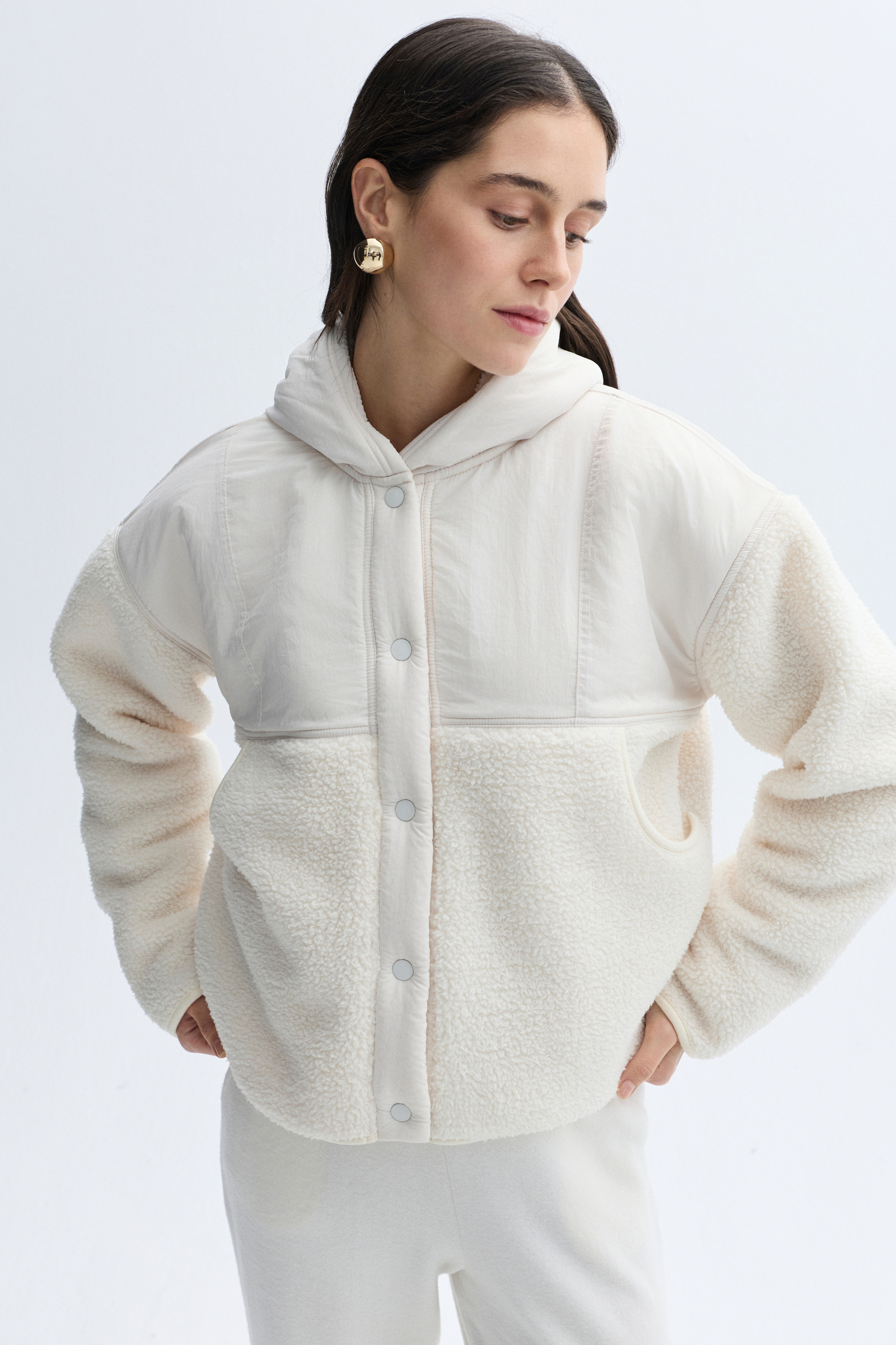 PELÜŞ DETAYLI OVERSIZE BOMBER CEKET