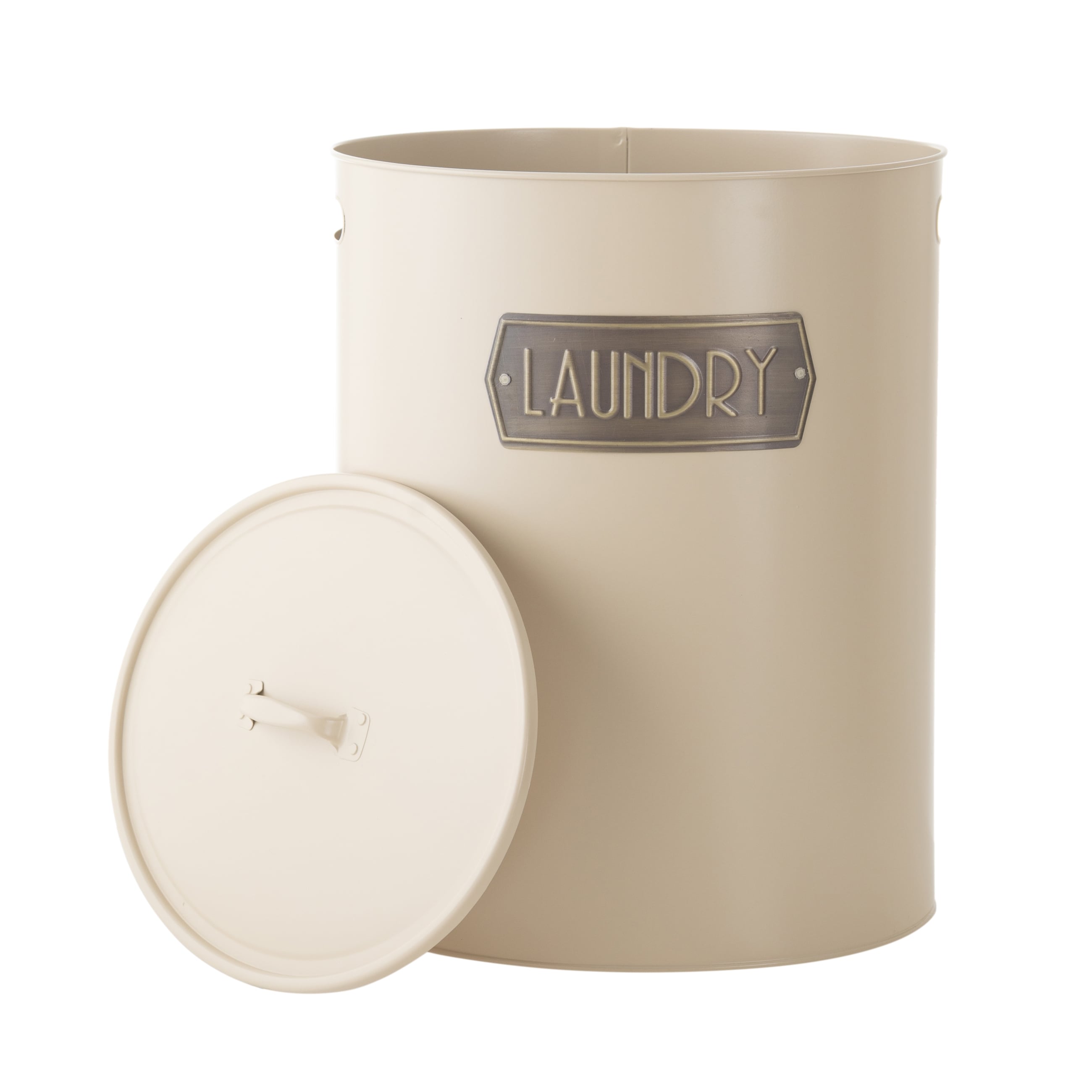 METAL ÇAMAŞIR SEPETİ MAT BEJ 43X34X55
