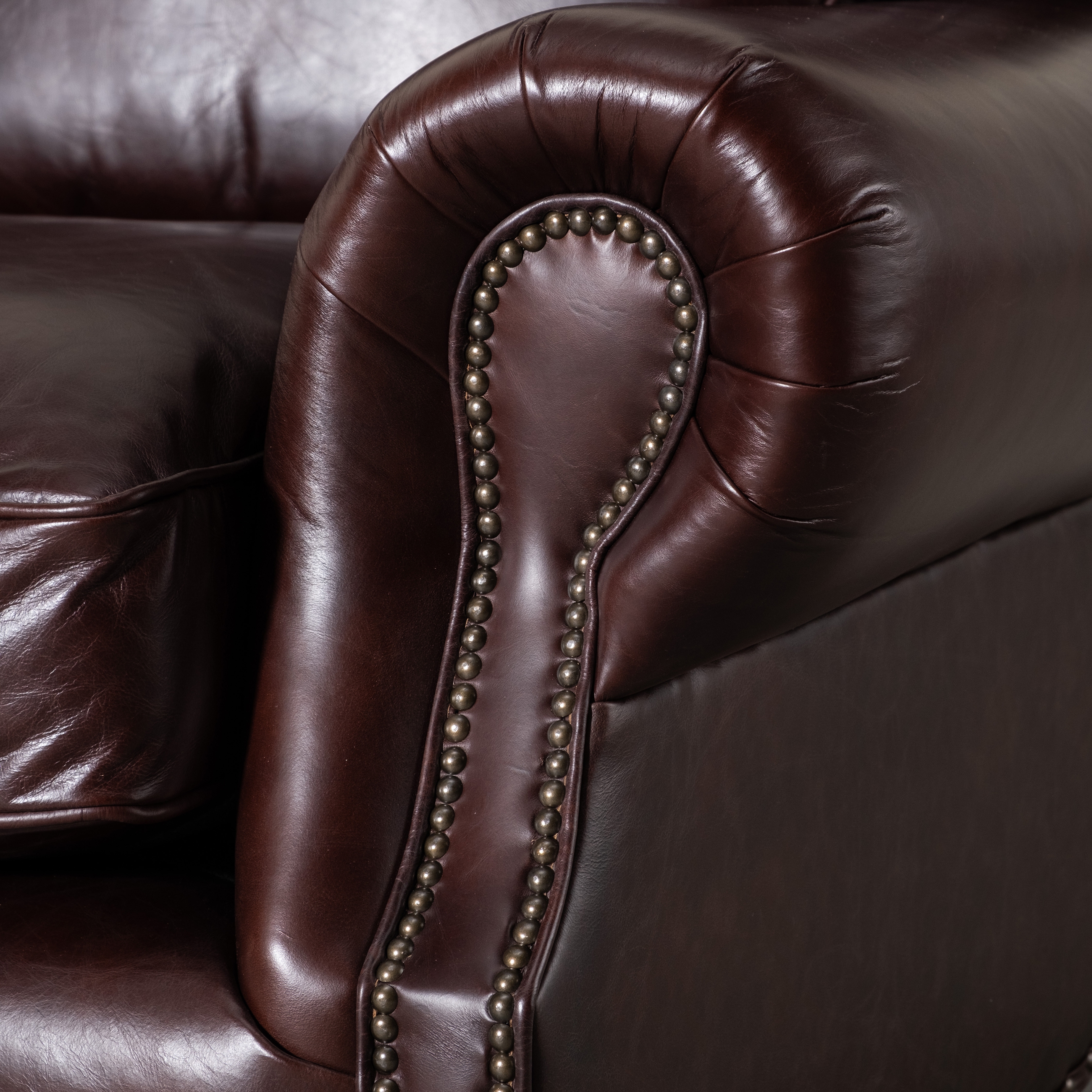 BALMORAL ÜÇLÜ DERİ KOLTUK KIZIL KAHVE