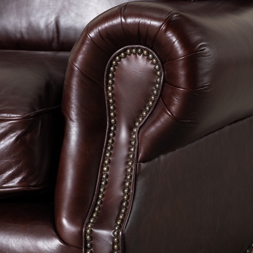  BALMORAL ÜÇLÜ DERİ KOLTUK KIZIL KAHVE