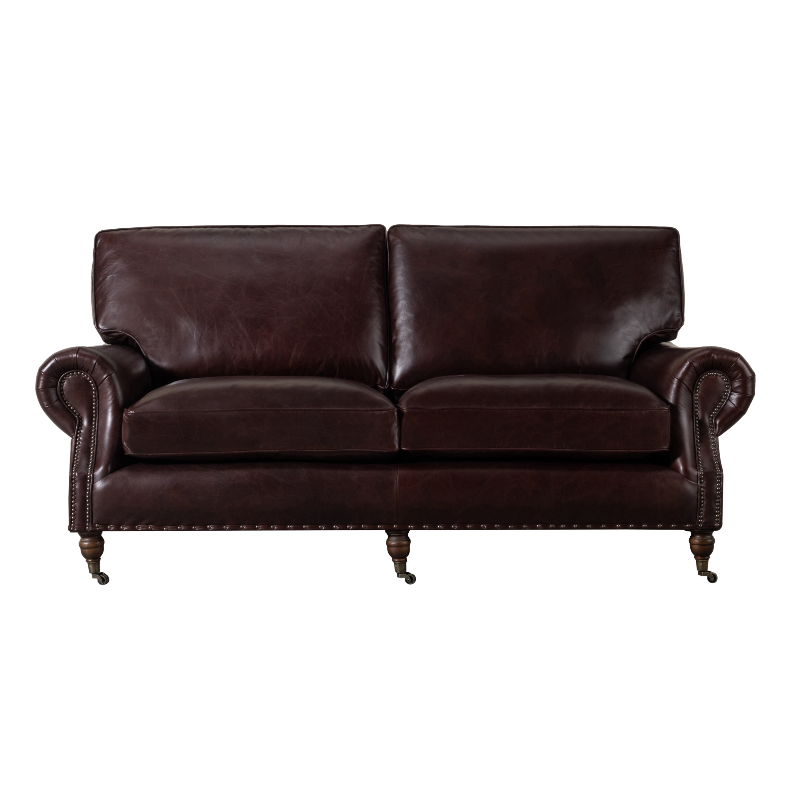 BALMORAL ÜÇLÜ DERİ KOLTUK KIZIL KAHVE