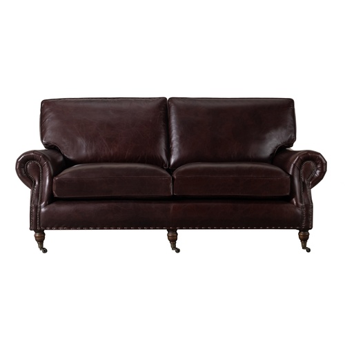  BALMORAL ÜÇLÜ DERİ KOLTUK KIZIL KAHVE